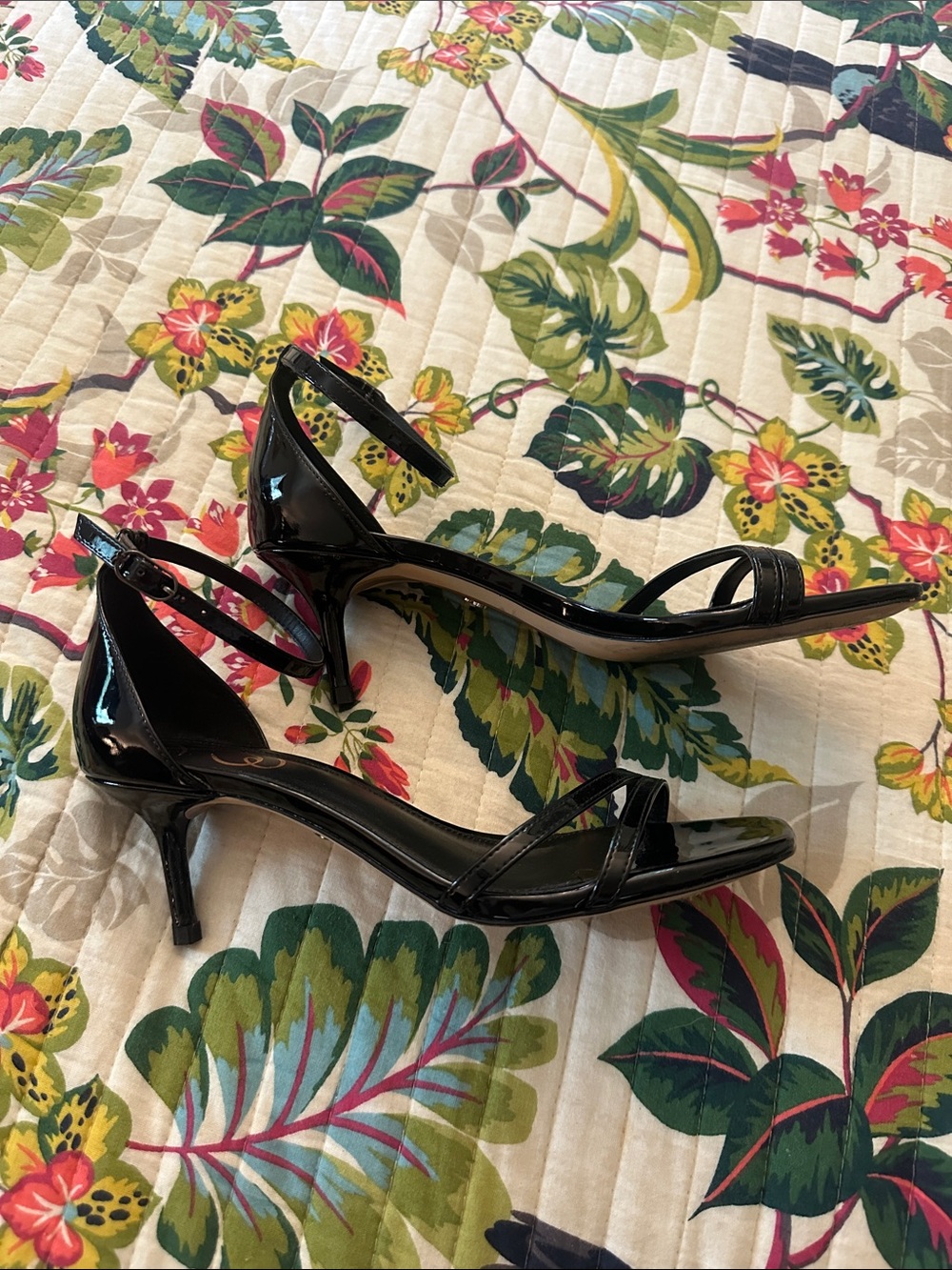 Sam Edelman Patent Leather Minimalist Ankle Strap Heels - Picture 3 of 7